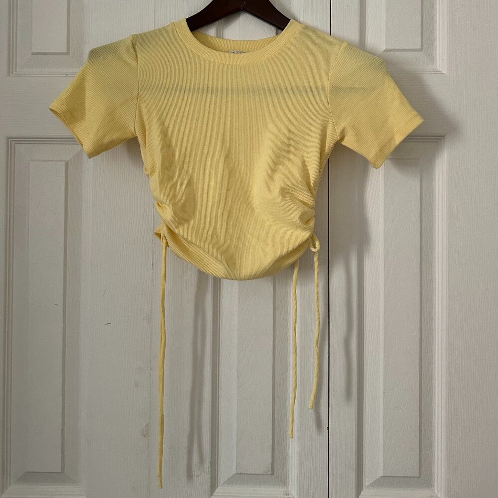 💛ZARA💛 DRAWSTRING CROP TOP SIZE S
